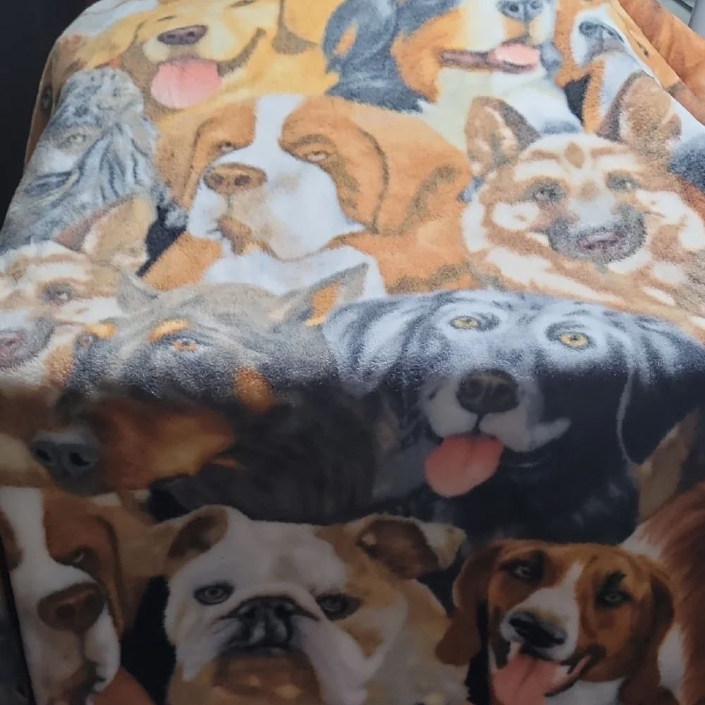 Cozy Dog Print Fleece Fabric 1 Yard
